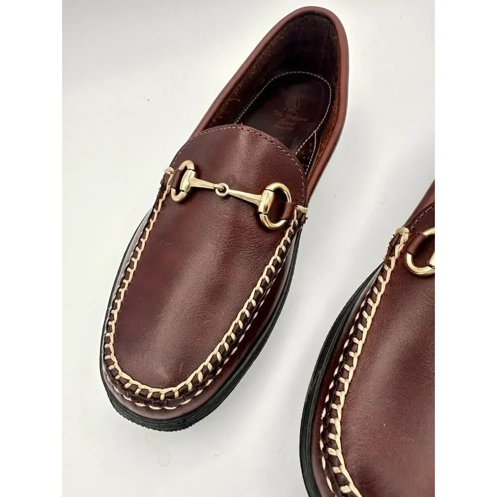 TB Phelps Horse Bit Driver Driving Loafers - Mens 7.5 W Brown Leather 710-05